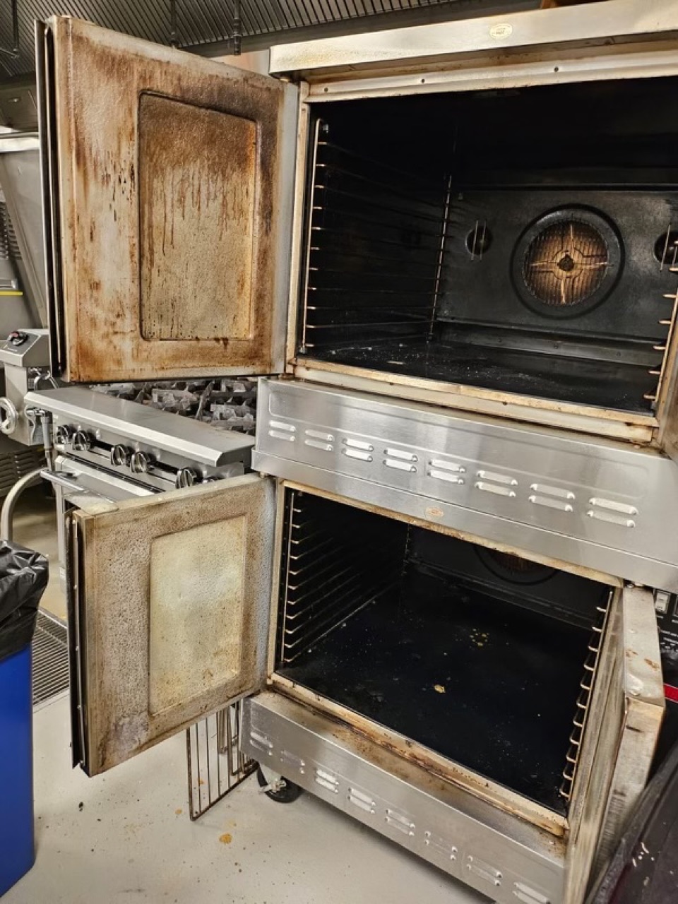 Convection oven before deep clean